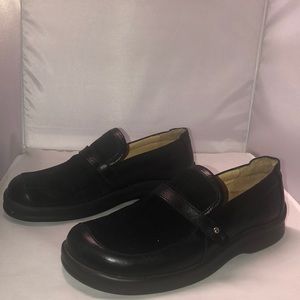Birkenstock Footprints black suede slip on loafer